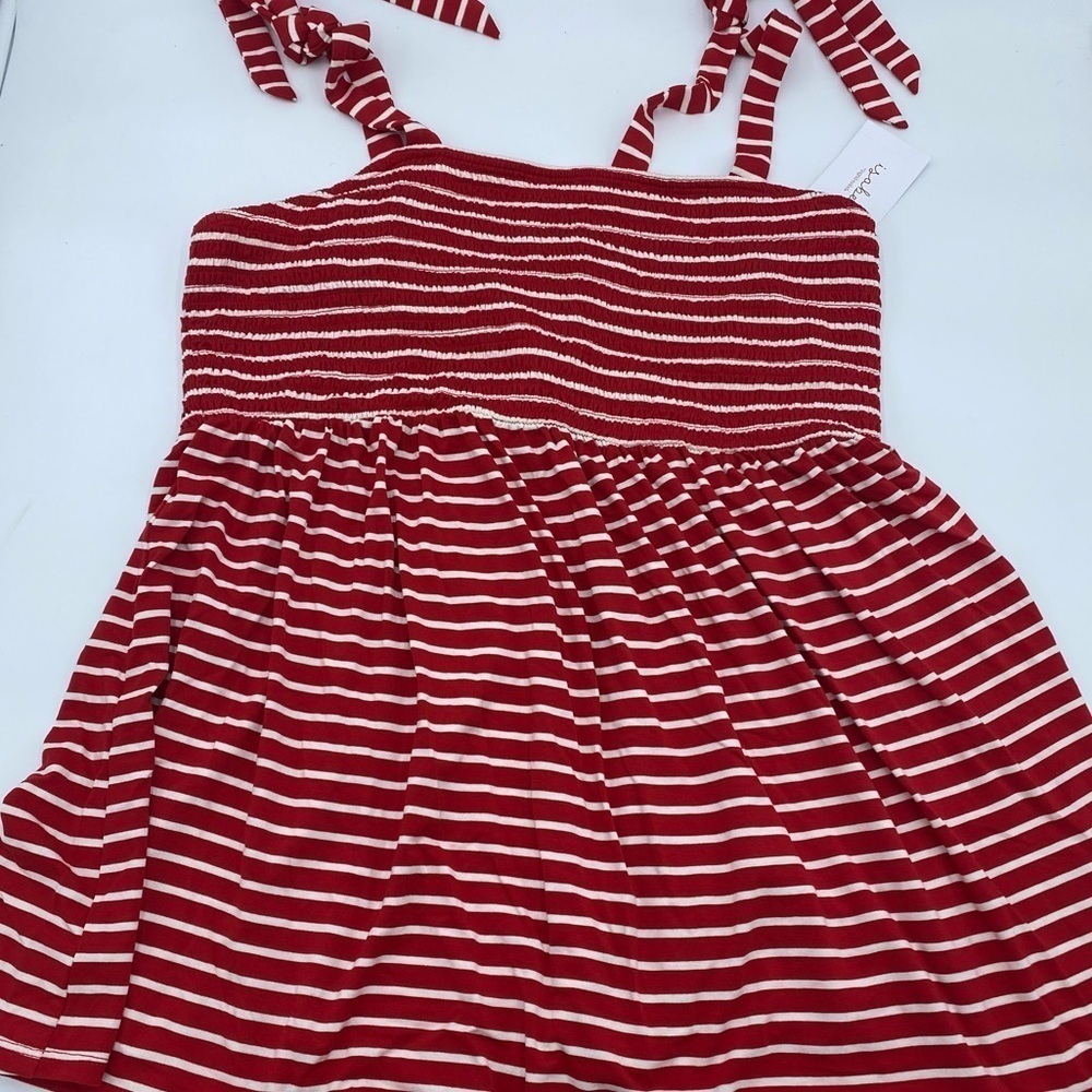 Isabel Tank‎ Top Fit and Flare Red & White Stripe